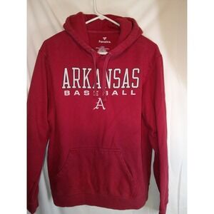 Vintage Fanatics Arkansas Baseball Hoodie Pullover Sweatshirt Collegiate‎ Mens L